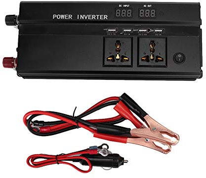 Akozón Inversor de Energia Pantalla LCD de 5000W 12V a 220V Convertidor de Inversor de Corriente para Automóvil Adaptador de Cargador USB