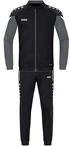 JAKO Herren Trainingsanzug Polyester Performance, Schwarz/Anthra Light, XXL