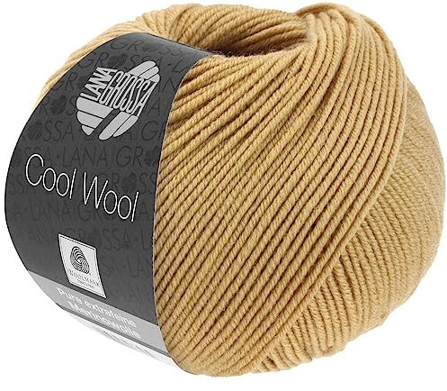 LANA GROSSA Cool Wool Uni | Extrafeine Merinowolle waschmaschinenfest und filzfrei | Handstrickgarn aus 100% Schurwolle (Merino extrafein) | 50g Wolle zum Stricken & Häkeln | 160m Garn FB 2092