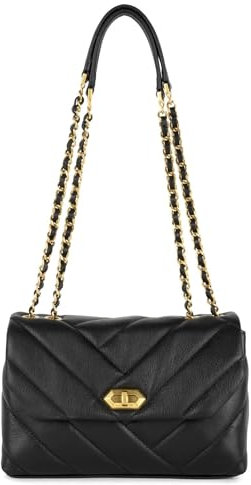 Lancaster Soft Matelassé Schultertasche schwarz