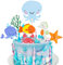 OSDUE 9 Stück Ozean Thema Tortendeko Geburtstag, Seestern Seetang Torten Deko, Strand Theme Kuchendekoration, für Kinder Party Geburtstag Party Kuchen Dekoration Supplies