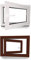 Kellerfenster - Kunststofffenster - Fenster - 3 fach Verglasung - innen weiß/außen nussbaum - BxH: 650 mm x 750 mm - DIN Rechts