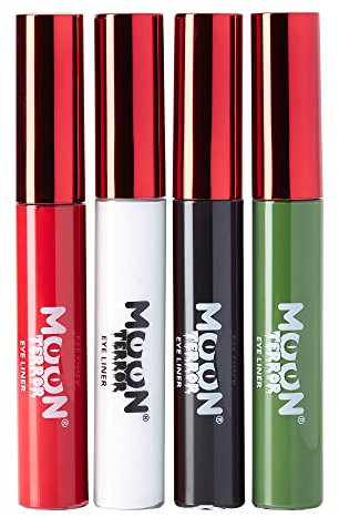 Moon Terror - Halloween Eye Liner - 10ml - SFX Make up for Halloween Vampire Zombie Theatre l Special Effects Make up (Set of 4)