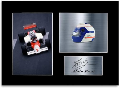Alain Prost Formel 1 Weltmeister, signiertes Foto, Passepartout, A4