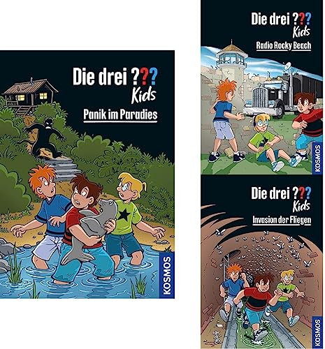 Die drei ??? Kids Bände 1-3 im Bundle: Band 1: Panik im Paradies, Band 2: Radio Rocky Beach, Band 3: Invasion der Fliegen.