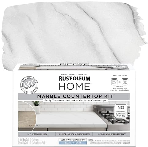 Rust-Oleum 384964 Home Marble Countertop Coating Kit, 72 fl oz, White