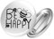 Huuraa Button Be Happy Biene Ansteck Pin Größe 59mm mit süßem Motiv Geschenk Idee für Freunde und Familie