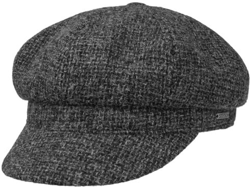 Stetson Classic Tweed Ballonmütze Newsboy Cap Gefütterte Wollcap Damen Herren Herbst Winter anthrazit L (58-59 cm)