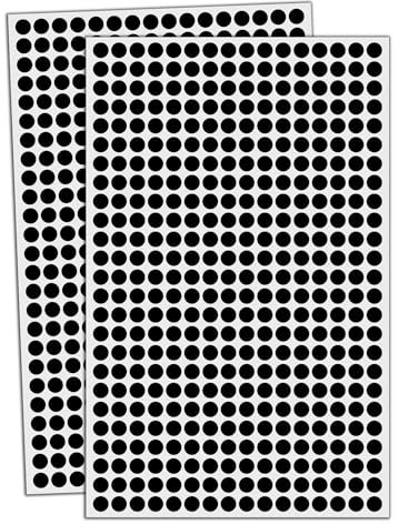 6000 Stück, 8mm Klebepunkte Runde Punktaufkleber Etiketten Markierungspunkte - Schwarz