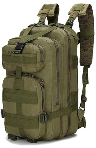CINGHI LUSSO Military Backpack 25L Military Tactical Backpacks Mens Survival Bag Army Backpack Ruck Sacks Adult Men Hiking Travelling Hunting Rucksack (Green)