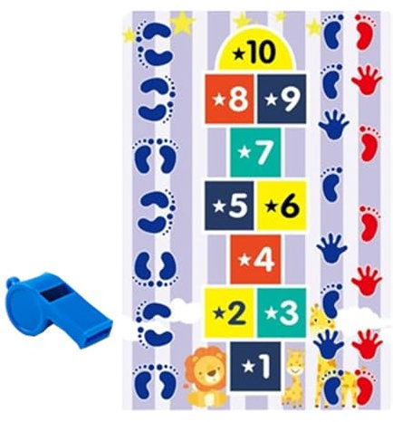 Hop And Count Teppich, Hop And Count Matte - Rutschiger Hopfenteppich | Lustiger pädagogischer Spielzimmerteppich für Kindertagesstätten, Kinderzimmer, drinnen und draußen, Spielteppich für Kinder für