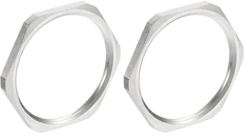 QUARKZMAN 2 Piezas de Tuerca Hexagonal de Latón para Tubería, Tuerca de Bloqueo Hexagonal NPT1-1/2 Rosca Hembra, Latón Niquelado para Fontanería Fija, Escoba de Agua y Limpiador de Chasis