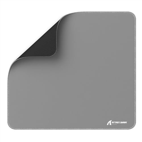 ATTACK SHARK CM02 Tapis de Souris de Jeu Esports, Grand Tapis De Souris avec Revêtement Résistant à l'eau, Surface Lisse à Texture Lourde, Base en Caoutchouc antidérapante, 450 x 400 x 4 mm - Gris