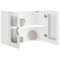 WIFESE Hängeschrank mit Tür Wandschrank Küchenzeile Küche Organizer Geräumiger Küchenschrank Aufbewahrungsschrank Hochglanz-Weiß 80x31x60 cm Holzwerkstoff und Glas