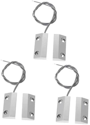 NUOBESTY 3 Sets Roller Shutter Gate Alarm Magnetic Detector Window Door Security Zinc Alloy Nc/no