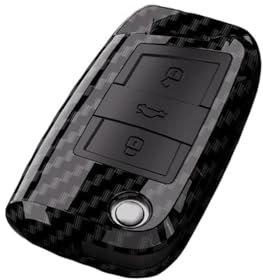 Porte-Coque de clé Étui pour Clé De Voiture en Fiber De Carbone ABS pour Seat Ateca Leon FR 2 Ibiza pour Octavia pour Golf 7 MK7 pour Tiguan MK2 Coque de clé(09)