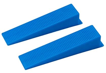 400 Stück wiederverwendbare Keile für Fliesennivellierungssystem, für 3.0mm 1.5mm 2mm 1mm(1/8,1/16,1/12,1/32) Abstandshalter Fliesennivellierwerkzeug für perfekte Fliesenausrichtung (400 Stk blau)