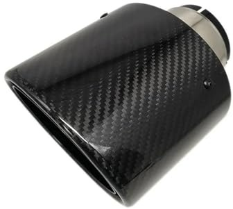 Endrohr 1 Stück Universelle Ovale Auspuffblenden Aus Carbonfaser Schwarzem Edelstahl Für Autos 130Mm Schalldämpfer Auspuffrohr EndschalldäMpfer(60mm)
