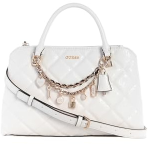 GUESS donna Libby 2 scomparti Satchel, bianco sporco, taglia unica