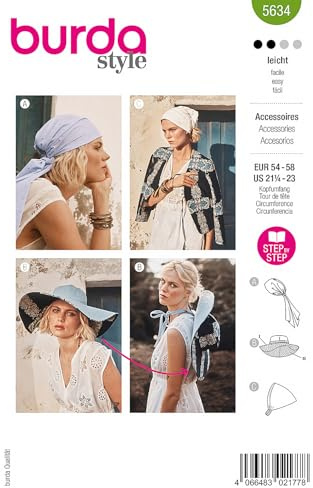 burda style Papier-Schnittmuster Damen Hut & Kopftuch #5634 one size Nählevel: super easy