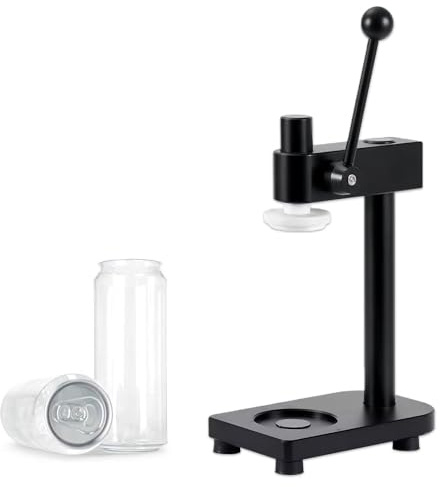 Glowdora Sertisseuse Manuelle pour Canettes Et Bouteilles Pet De 250 À 700 ML, Idéale pour Le Scellage De Boissons Telles Que Le Thé Au Lait Et l'eau De Coco. Black