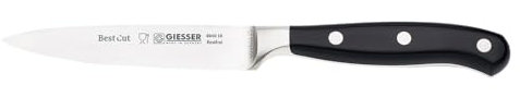 Giesser seit 1776 - Made in Germany - scharfes Officemesser geschmiedet 10 cm BestCut, hitzebeständig, schwarz, deutsches Spickmesser spülmaschinengeeignet, rostfrei
