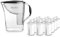Standard-Wasserfilter PearlCo (anthrazit) mit 12 Classic Filterkartuschen - Reduzierung von Kalk, Chlor, Blei & Kupfer - kompatibel zu Brita Classic - Made in EU
