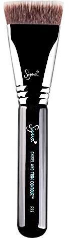 Sigma Beauty F77 Chisel and Trim Contour Brush - Sculpting Makeup Brush for Blush, Bronzer or Contour - Define Cheekbone, Jawline & Nose - Hypoallergenic, Vegan, Synthetic Makeup Brush