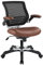 Modway- Bürostuhl mit Netzrücken und weißem Vinyl-Sitz mit Klappbügeln- Computertische, Bräune, 66 x 66 x 94 cm