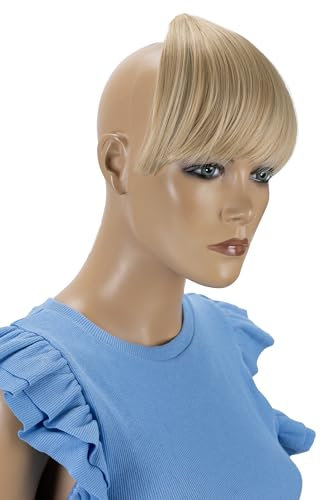 CAISHA Pony Clip In Extensions Stirnfransen Haarteil Haarverlängerung Blond Mix HF2