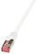 Logilink CQ2081S RJ45 Netzwerkkabel, Patchkabel CAT 6 S/FTP 7.50m Weiß Flammwidrig, mit Rastnasensc