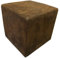 Kubus I Sitzwürfel Hocker Kunstleder Sitzhocker 45x45x45 cm Wildlederoptik braun