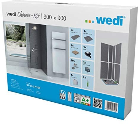 Gemeinsam shower-kit Wedi mit Duschtasse 90 x 90 OEM. 07 – 37 – 37/100