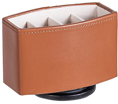 Maximex Organizer drehbar - zum Aufbewahren von Fernbedienungen/ Brillen, Polyurethan, 15 x 11 x 9 cm, Braun