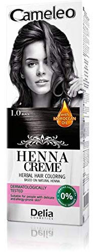 Cameleo - Kräuter-Henna-Farbcreme - Schwarz - Natürlicher Henna-Extrakt & marokkanisches Öl - Semi-Permanent - gleichmäßige, tiefe Farbe - hypoallergen - 75g