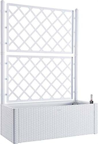 ferramenta-utensili Fioriera rattan bianco con spalliera lt 90 cm 100x43 h/cm 142 riserva d' acqua