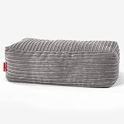Lounge Pug, Groß Fußhocker Pouf, Cord Anthracite