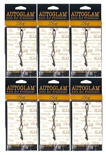 Tyler Candle Company Diva AutoGlam Auto Air Fresheners – Set of 6 – Long-Lasting Luxury Car Air Freshener – Warm Fruity Floral Scent with Amber & Chocolate – Individually Wrapped