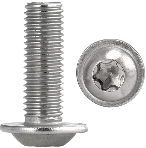 Linsenkopfschrauben mit Flansch und Innensechsrund M6x16 Edelstahl (20 Stück) Linsenkopf Flachkopfschrauben FASTON