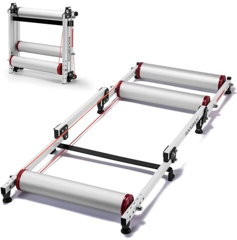 ROCKBROS Bike Rollers Adjustable Bike Trainer Stand Foldable Indoor Cycling Bicycle Roller with Resistance for MTB Road Bike Exercise