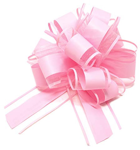 Oblique Unique® Geschenk Schleife mit Geschenkband Matt für Geschenke Tüten Zuckertüten zum Basteln Dekorieren Verzieren - Farbe wählbar (Light Rosa)