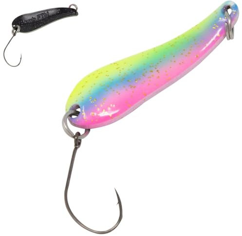 FTM Trout Spoon Forellenblinker Bomb UV Rainbow Schwarz 4g 5200959 UL Spoons Ultra Light fischen Forellenangeln