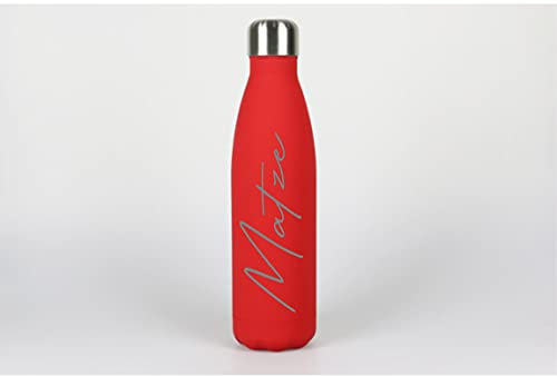 Botella de agua con grabado personalizable, de acero inoxidable, color rojo mate