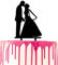 CARISPIBET Wedding cake topper Groom and Bride kiss Acrylic cake decoration tool for Marriage party