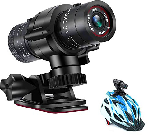 TANGMI Videocamera Bicicletta 1080P HD 120° Grandangolare Videocamera Casco Registrazione Video Scatto di Foto
