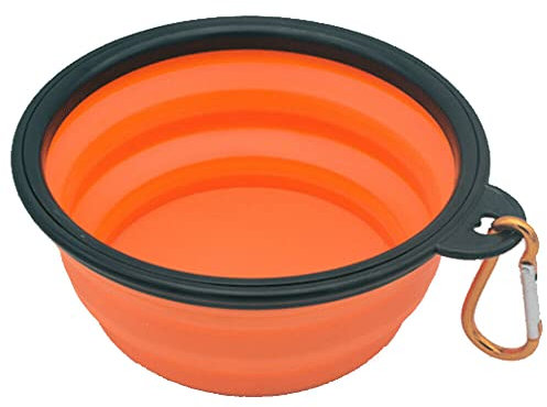 Camping Bowl Collapsible Dish Foldable Travel Portable Pop Up Silicone Hiking Walking Outdoor (Orange)