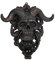 FIYSON 3D Harz Hörner Totenkopf Wanddeko,Satans Schädel Deko 10.5 * 13cm Bronze Wandbild aus Harz,Totenkopf Skulptur Deko als Moderne Wanddekoration für Wohnzimmer & Flur,Humorvoll Romantisch (klein)