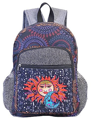 THE COLLECTION ROYAL Hanftasche, Hippie-Rucksack, Boho-Rucksack, Bohemian-Rucksack, Hippie-Rucksack für Damen (lila), Violett, Regular, Hippie Leichter Strandrucksack