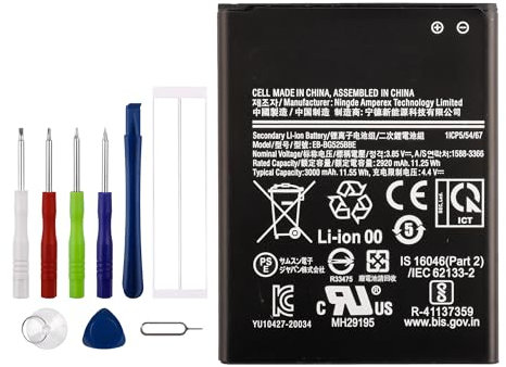 Batteria di ricambio originale Vvsialeek EB-BG525BBE per Samsung Galaxy Xcover 5 G525F con kit di strumenti gratuito.