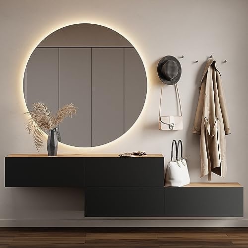 Planetmöbel Flur Möbel Garderobe Hängeschrank 2X 160 cm Gold Eiche - Anthrazit, Kompaktgarderobe mit Klappe als Stauraum, Wandgarderobe hängend oder stehend, 37,8T x 160B x 32,5H cm